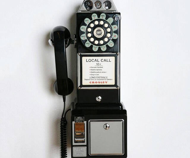 Push Botton 1950s Black Payphone - //coolthings.us