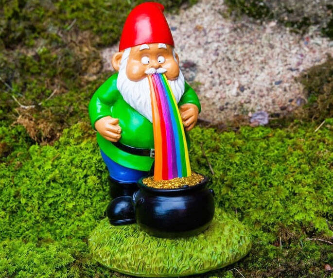 Vomiting Rainbow Garden Gnome - coolthings.us