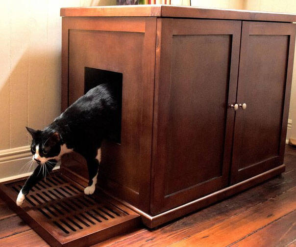 Refined Wood Litter Box Cabinet