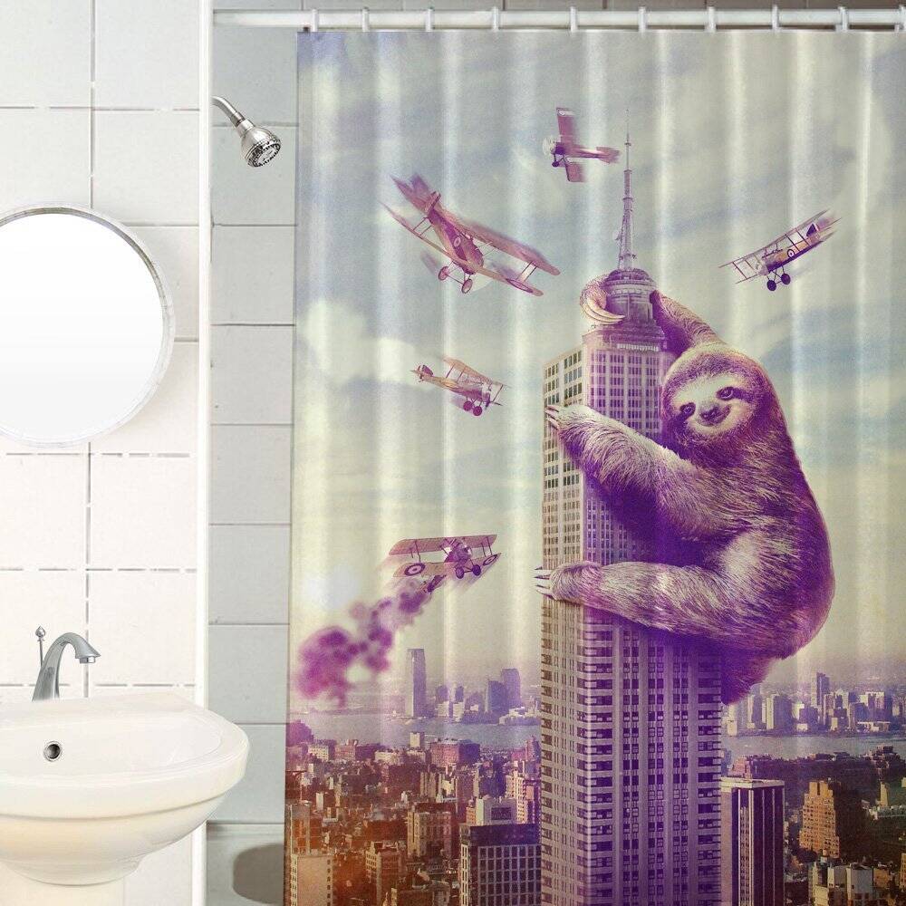 Slothzilla Shower Curtain - http://coolthings.us