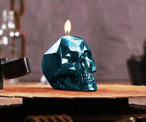 Small Geometric Skull Candles