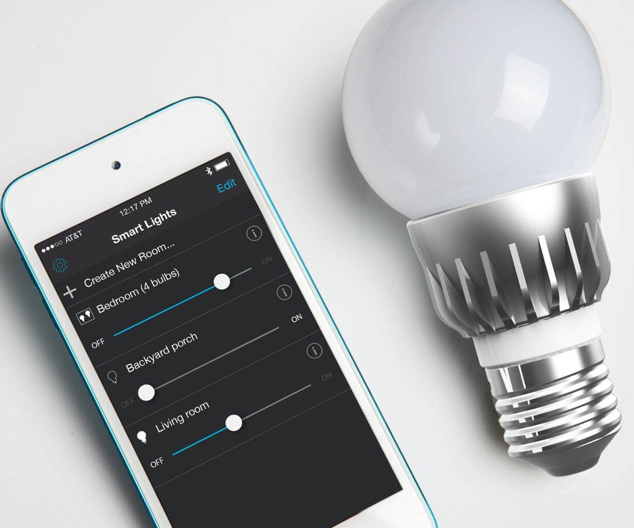 Smartphone Controlled Lightbulb - coolthings.us