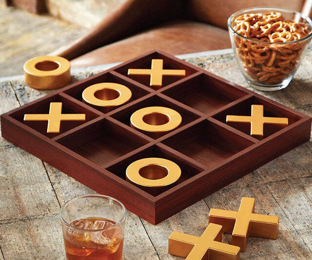 Solid Wood Tic-Tac-Toe Board Game - coolthings.us