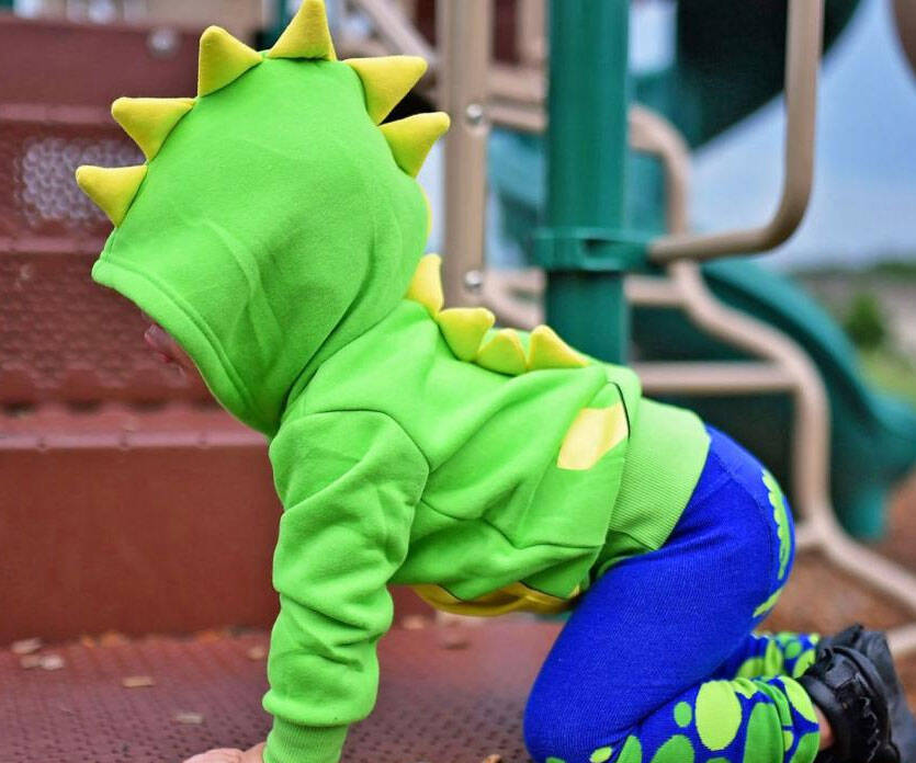 Spiked Dinosaur Baby Hoodie - coolthings.us
