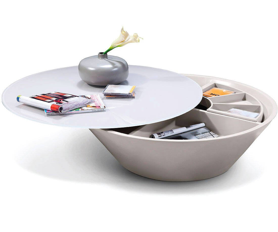 Swivel Storage Compartment Coffee Table