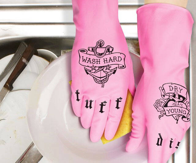 Tattooed Dishwashing Gloves