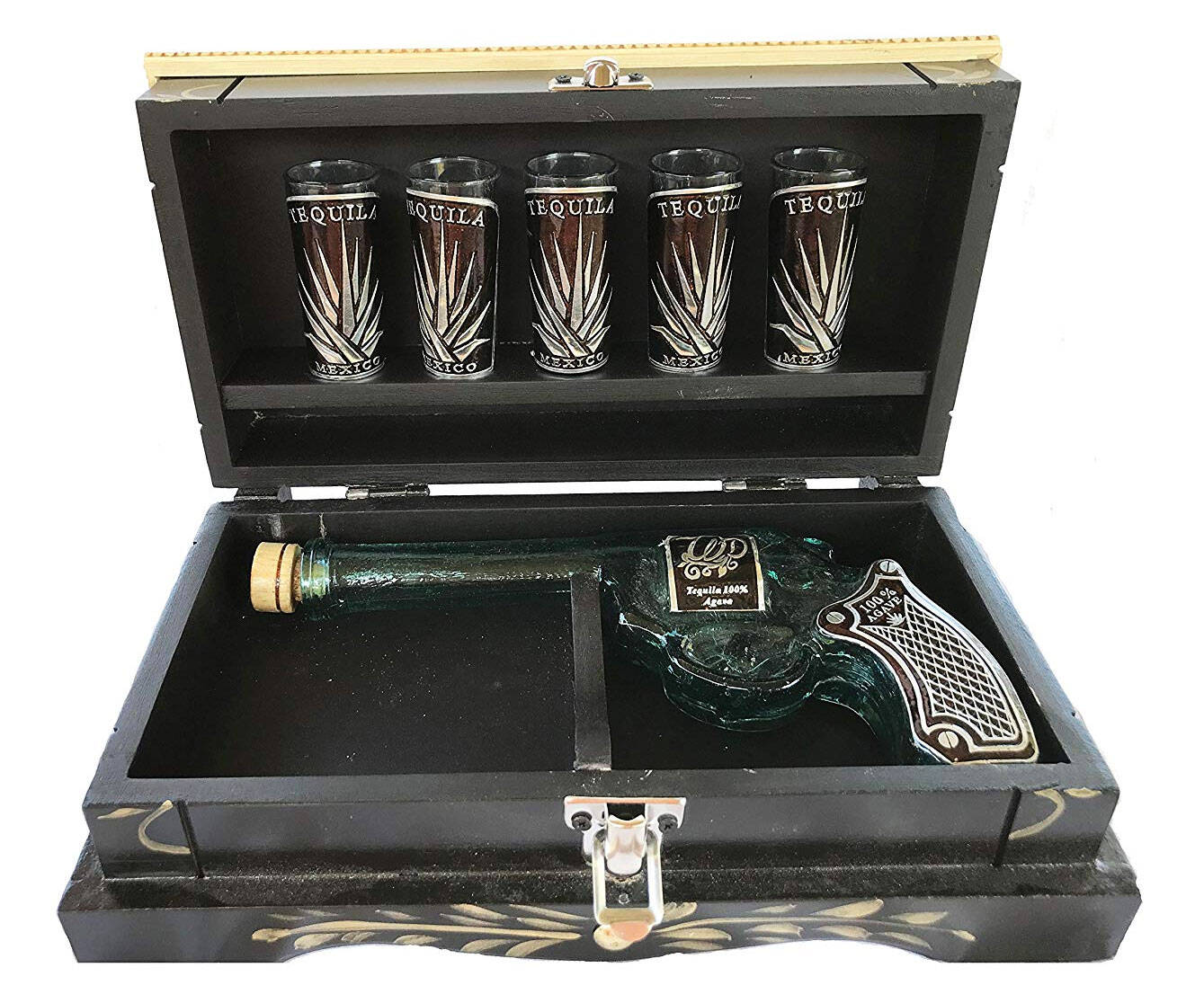 Tequila Pistol Decanter Chest Set - coolthings.us