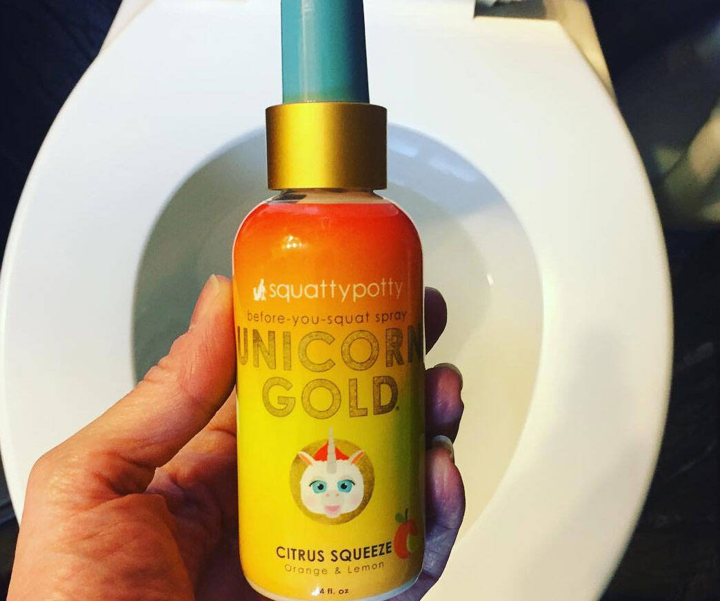 Squatty Potty Unicorn Gold Toilet Spray - coolthings.us