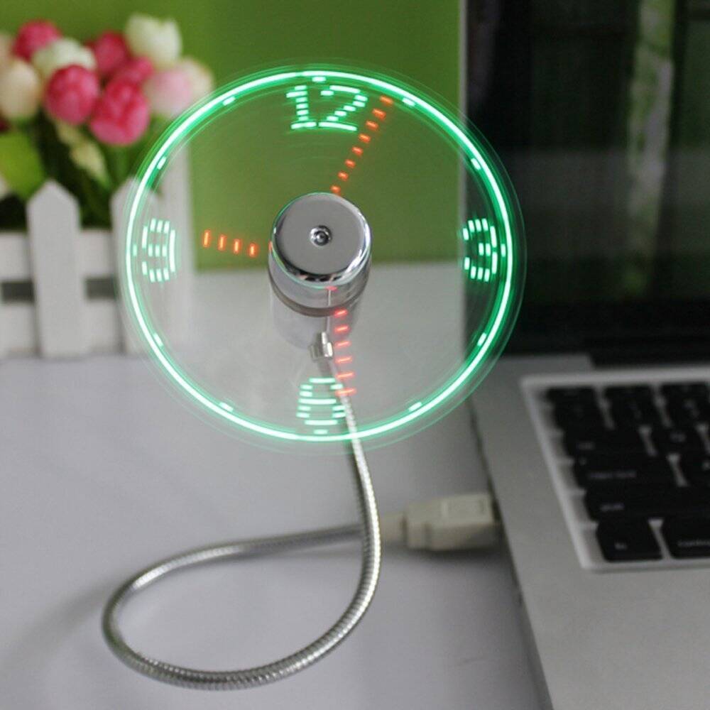 USB Fan with LED Clock - coolthings.us