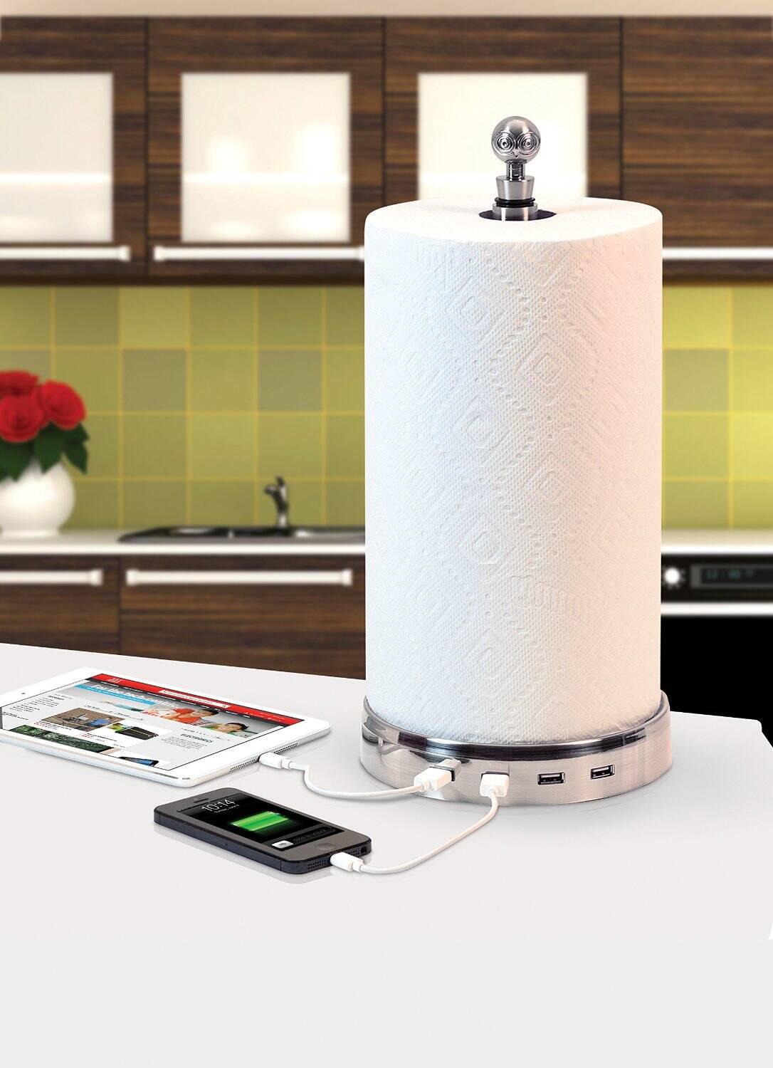 USB Hub Paper Towel Speaker Tower - coolthings.us