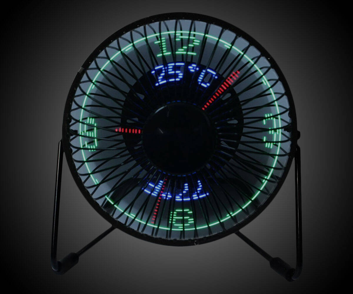 USB LED Clock Fan - coolthings.us