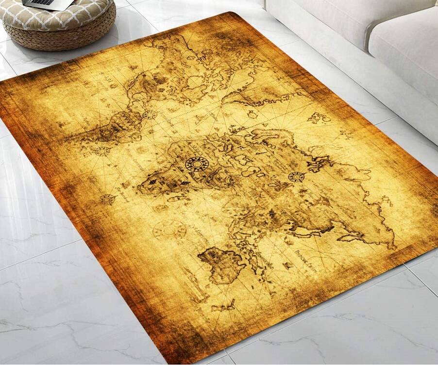 Vintage Map Area Rug