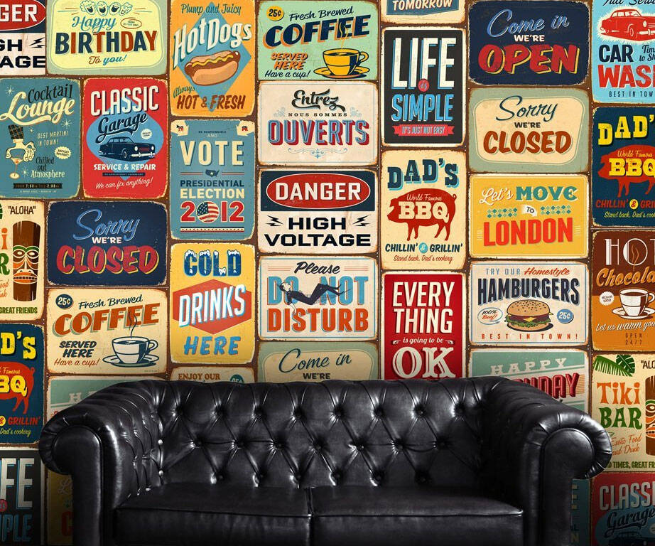 Vintage Metallic Signs Wall Decal - //coolthings.us