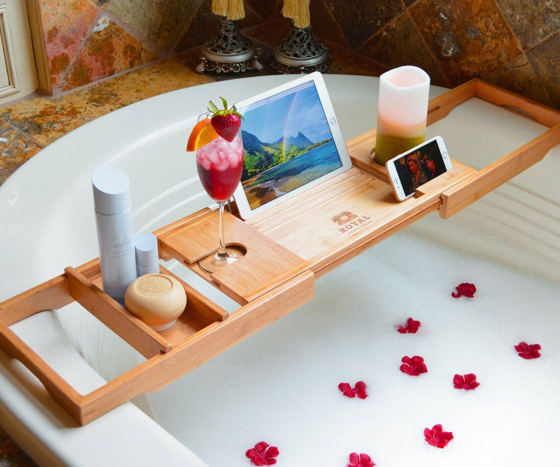 Wooden Bathtub Caddy - coolthings.us