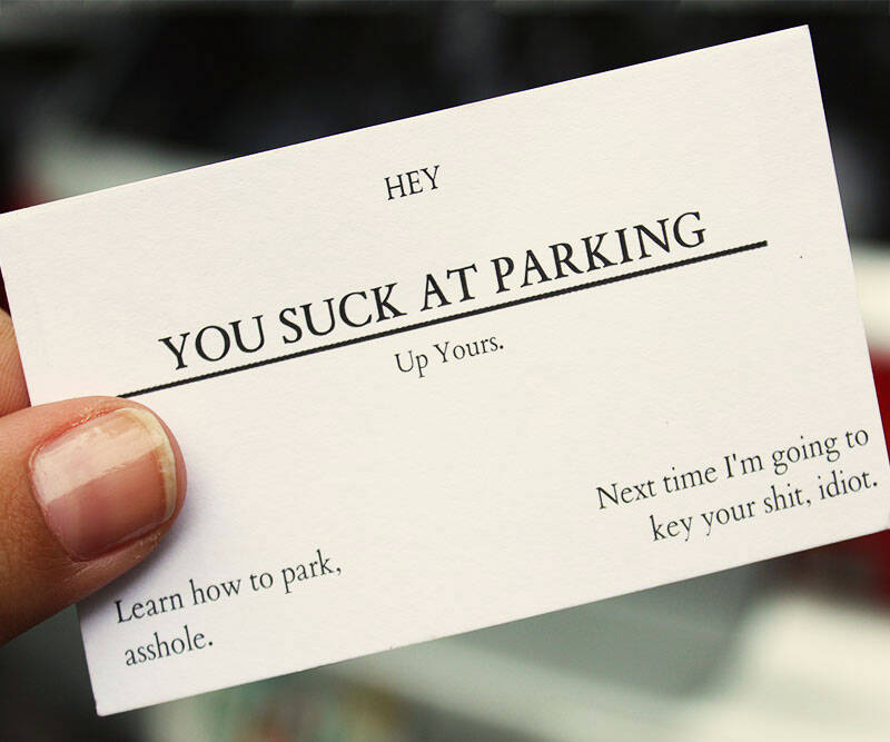 You Suck At Parking Business Cards - coolthings.us