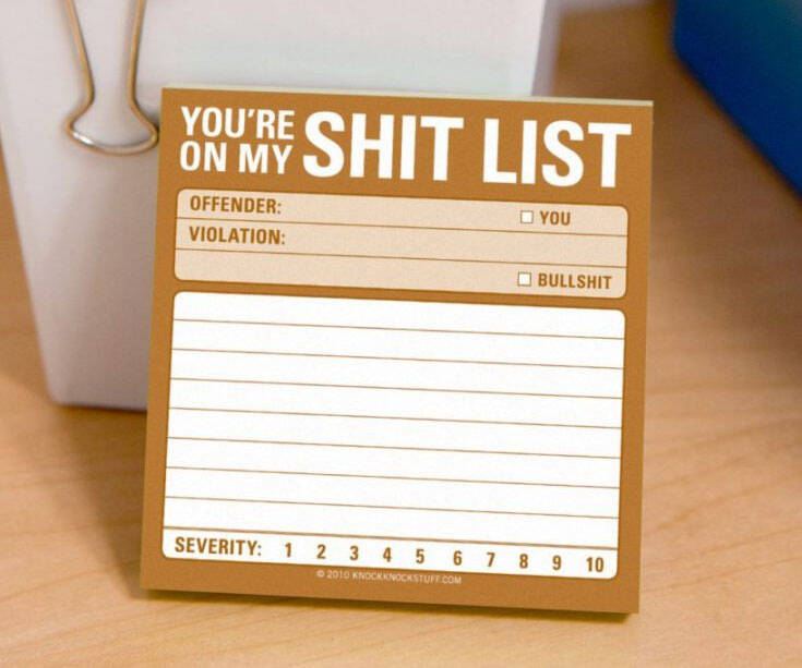 Shit List Notepad - coolthings.us