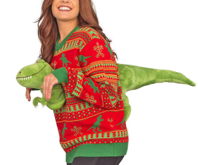 3D T-Rex Ugly Christmas Sweater - //coolthings.us