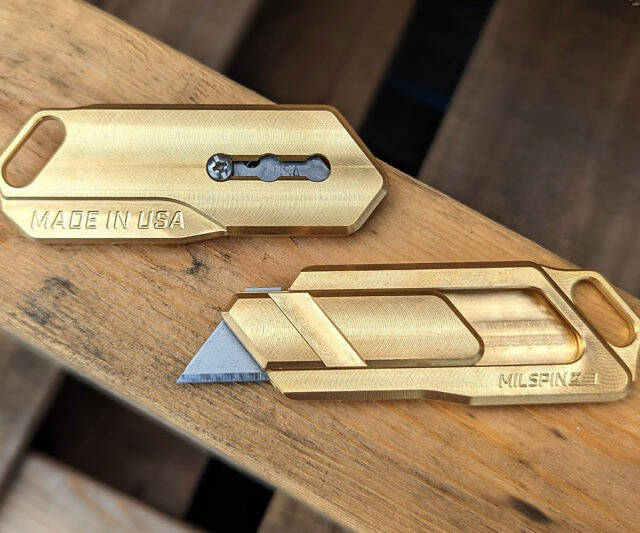 MILSPIN Magnus Brass Utility Knife