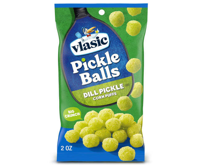 Pickle Balls Dill Pickle-Flavored Corn Puffs - //coolthings.us