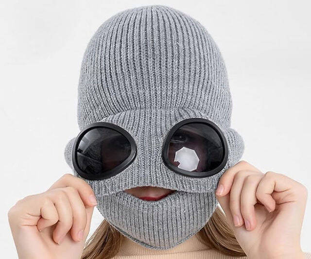 Aviator Goggle Beanie With Face Muffler - //coolthings.us