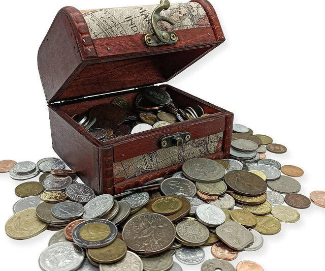 Coin Filled Treasure Chest - //coolthings.us