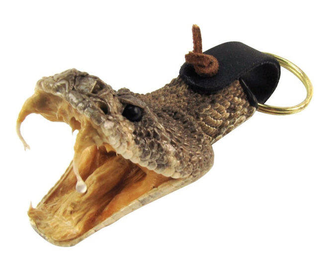 Diamondback Rattlesnake Head Keychain - //coolthings.us