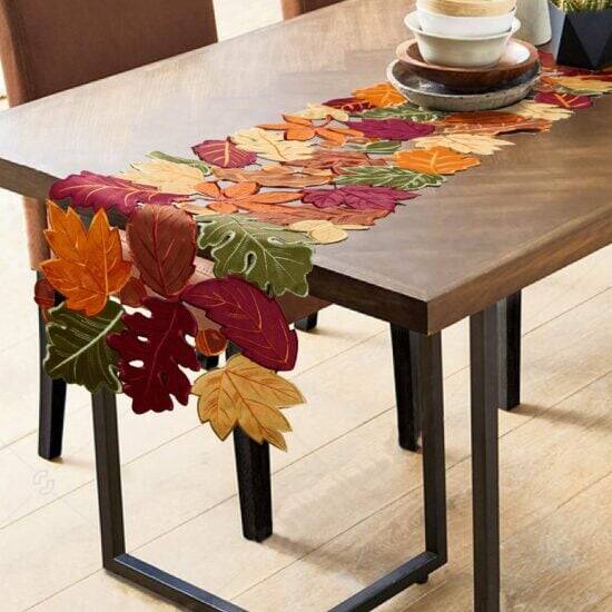 Embroidered Maple Leaf Harvest Table Runner - //coolthings.us