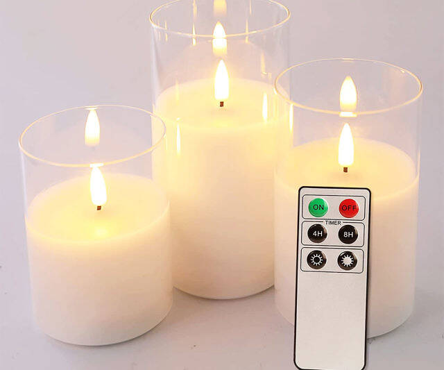 Clear Glass Flameless Candles - //coolthings.us