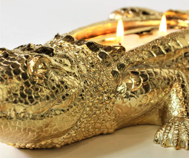 Gold Alligator Candle