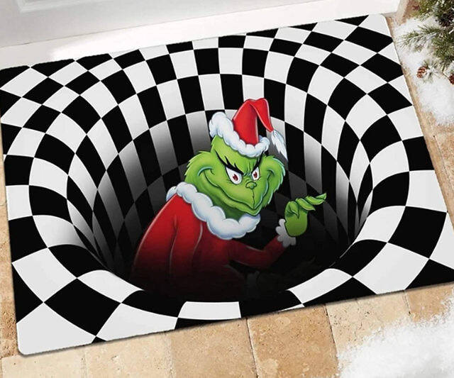 Grinch Optical Illusion Doormat - //coolthings.us