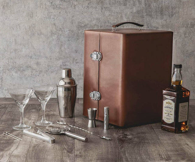 Leather Travel Bar