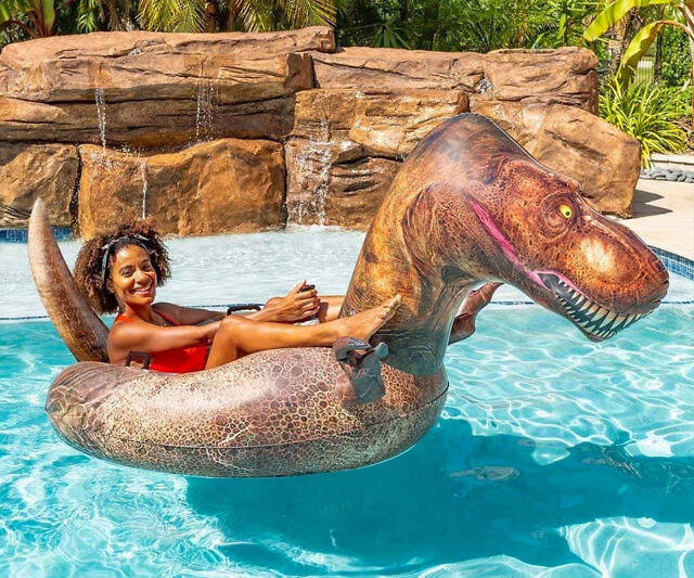 Motorized T-Rex Ride-On Pool Float