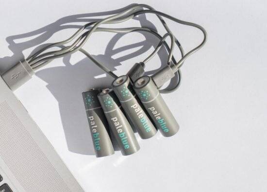 Pale Blue USB Rechargeable Batteries