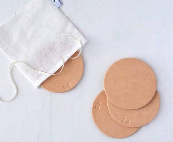 Personalized Leather Coasters - //coolthings.us