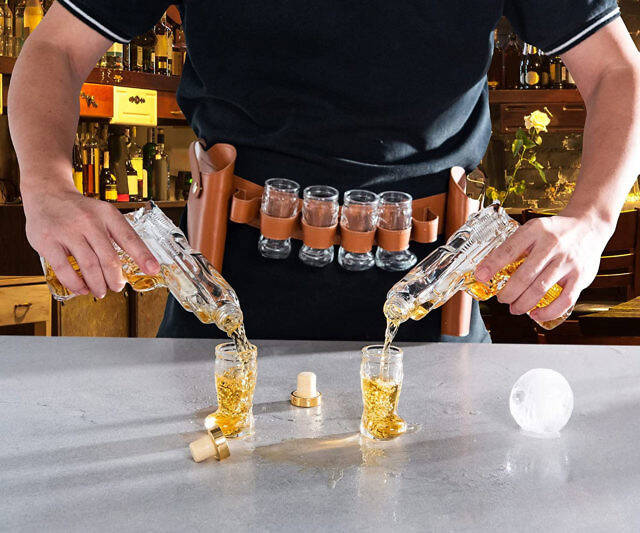Pistol & Shotglasses Serving Holster Set - //coolthings.us