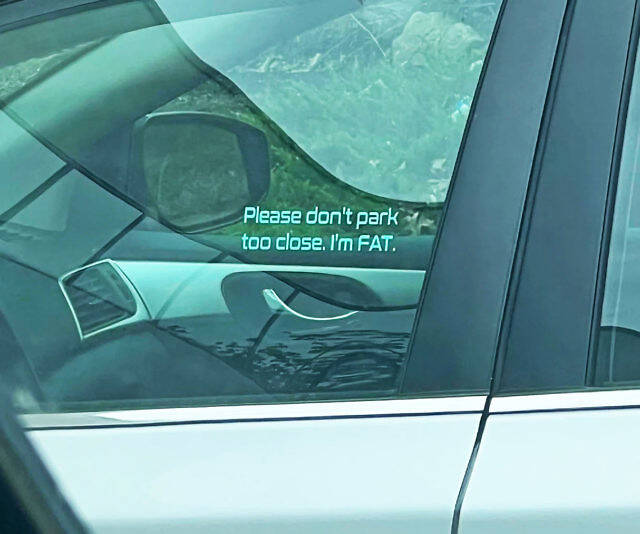 Please Don't Park Too Close I'm Fat