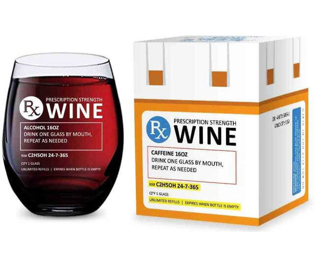 Prescription Stemless Wine Glass - //coolthings.us