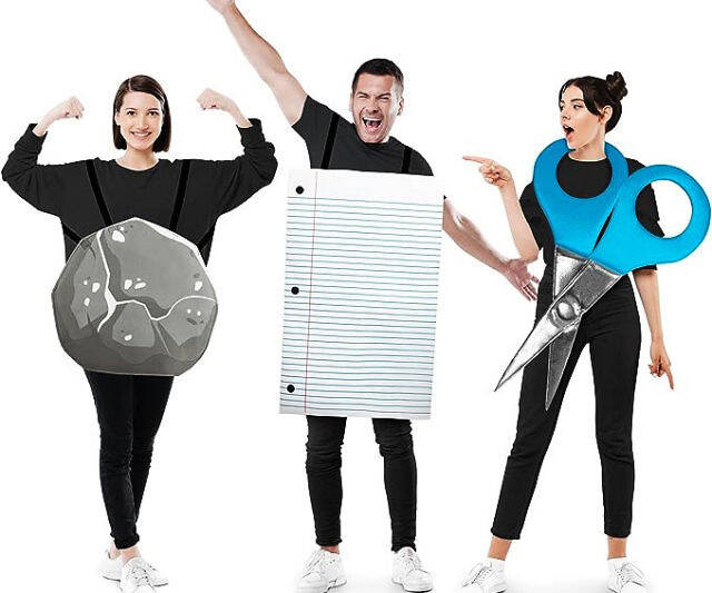 Rock Paper Scissors Group Costume - //coolthings.us
